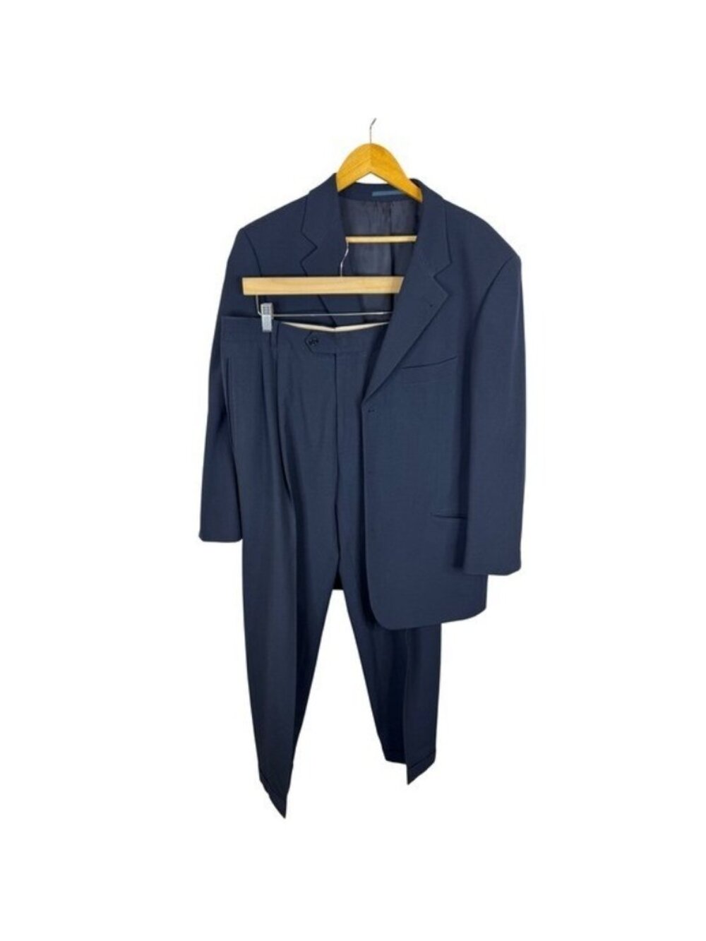 Hugo Boss Mens Navy Blue Virgin Wool Stretch 3 Button Suit Set Size 40R 32x31